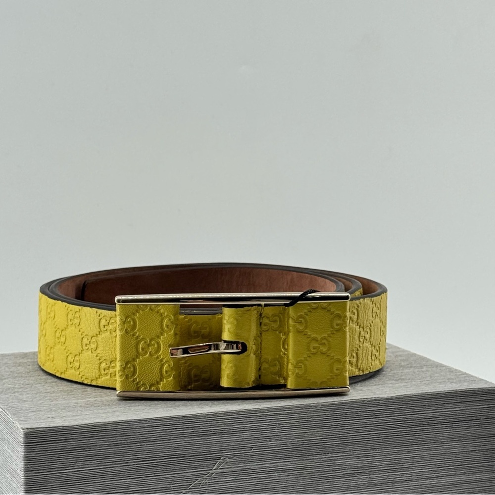 Gucci Yellow Monogram Belt
